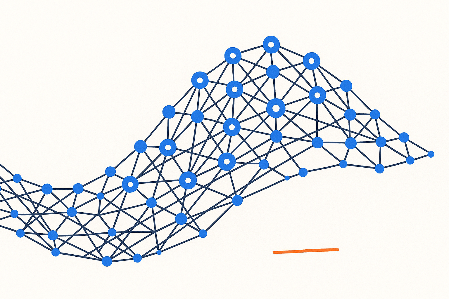Illustration d'un réseau de nœuds connectés symbolisant l'intelligence artificielle
