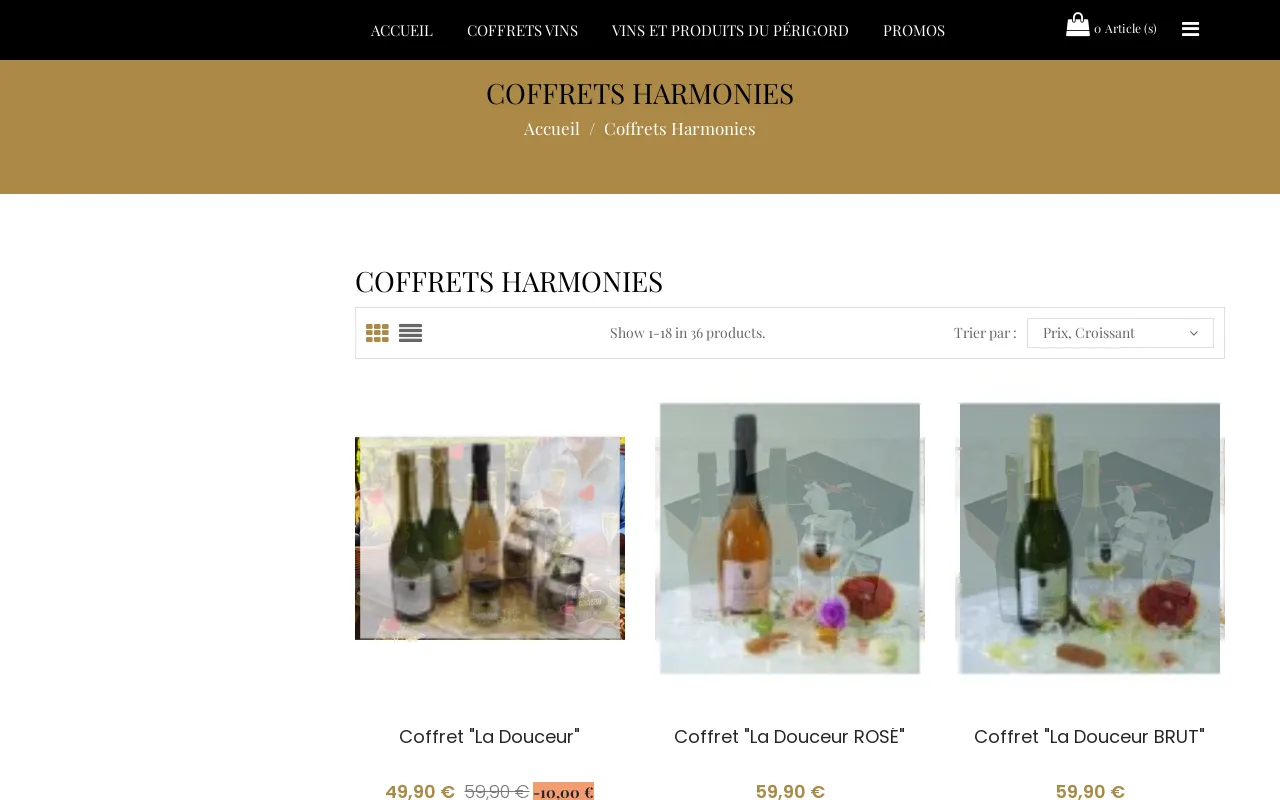 Capture du site Harmonies Gourmandes