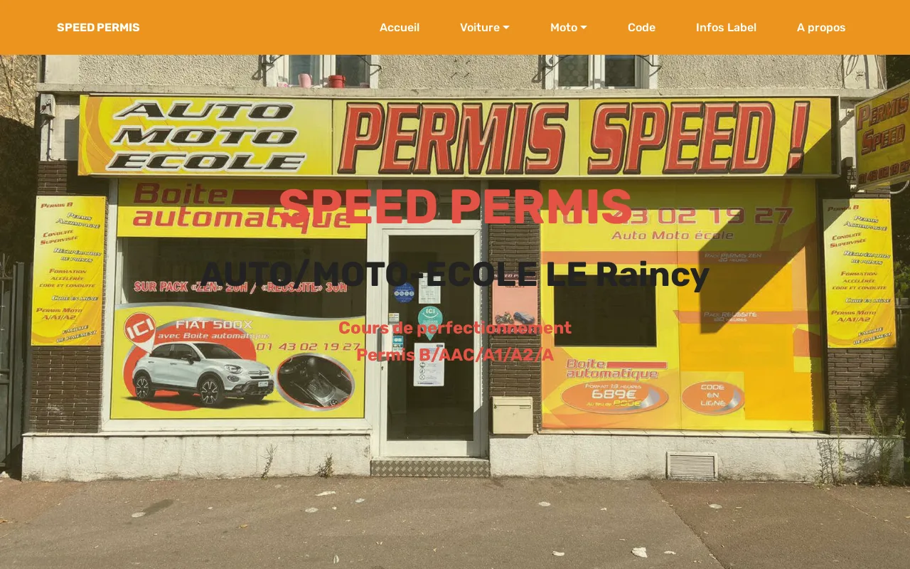 Capture du site Speed Permis